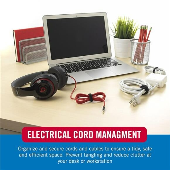 Reusable Cable Ties 100 Pack Cord Wraps Cable Management Straps 6 Inch Black - Picture 4 of 7